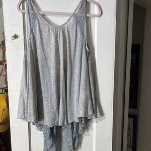 A'Reve Gray Lace Tank Top